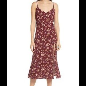 Reformation Crimini Midi Dress - Burgundy Floral